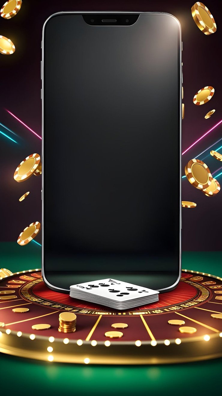 Tampilan neon megaslot di perangkat mobile